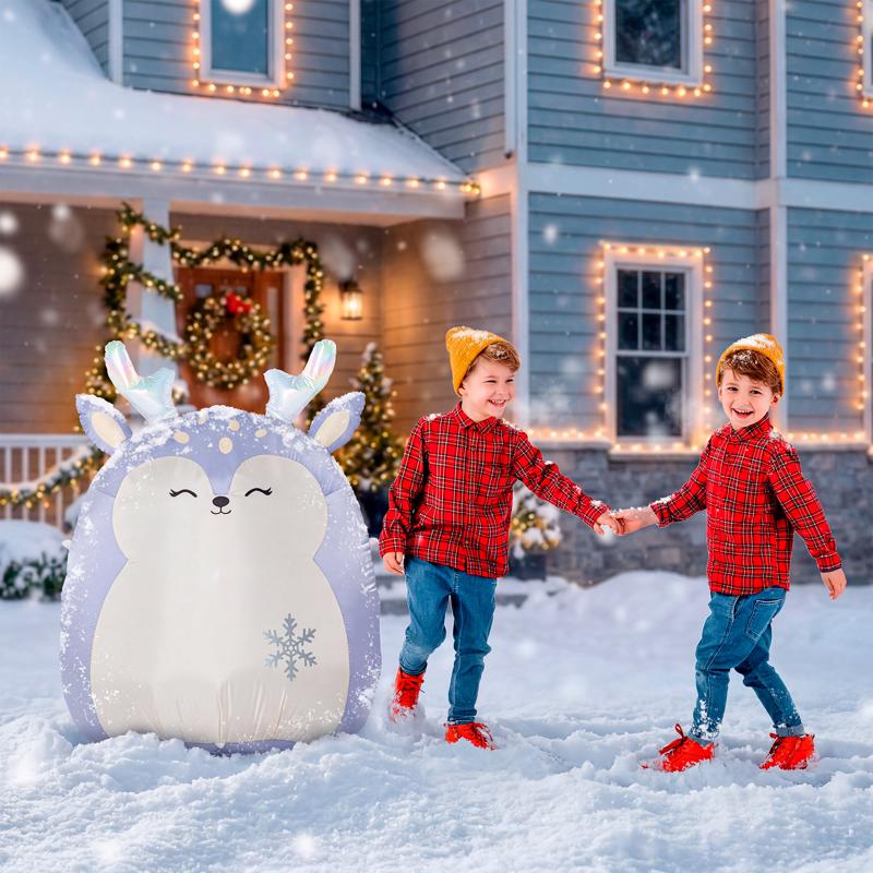 Squishmallows A Holiday Company Farryn Squishmallow reindeer character 4 ft. Inflatable