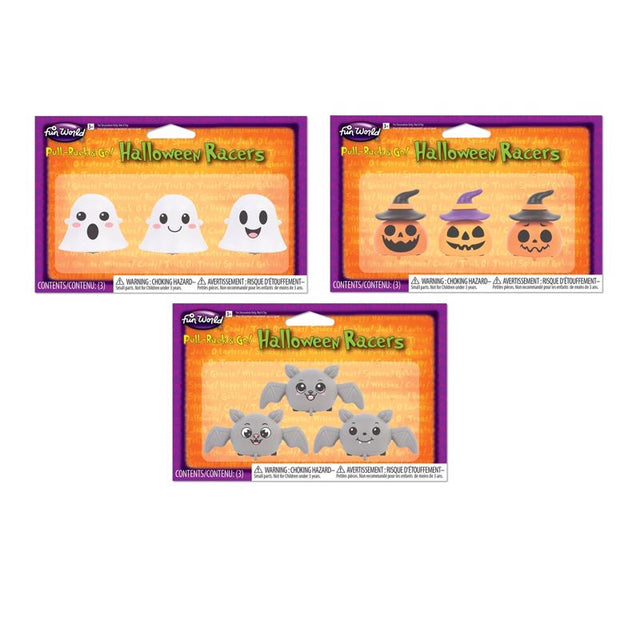 Fun World Bats/Ghosts/Pumpkins Pull Back Pals