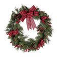 Celebrations 30 in. D LED Warm White Plaid Bow Wreath