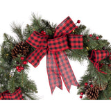 Celebrations 30 in. D LED Warm White Plaid Bow Wreath