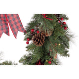 Celebrations 30 in. D LED Warm White Plaid Bow Wreath
