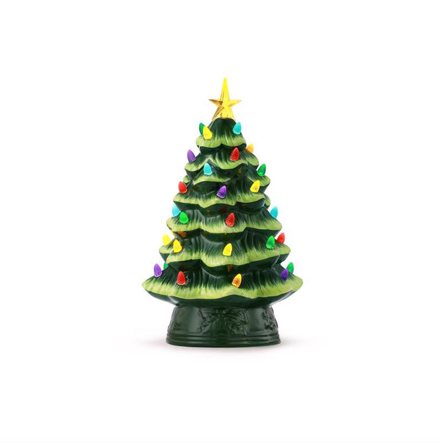 Mr. Christmas LED Green Tree Table Decor 12 in.