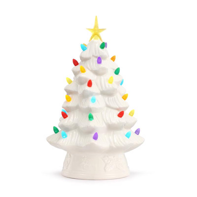 Mr. Christmas LED White Tree Table Decor 12 in.