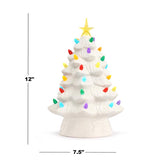 Mr. Christmas LED White Tree Table Decor 12 in.