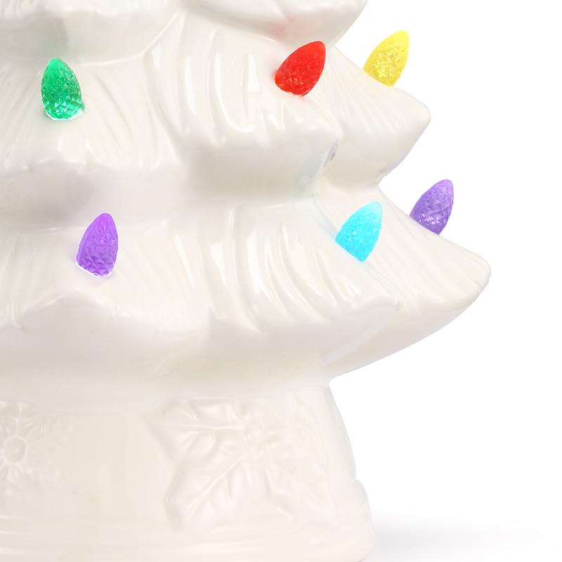 Mr. Christmas LED White Tree Table Decor 12 in.