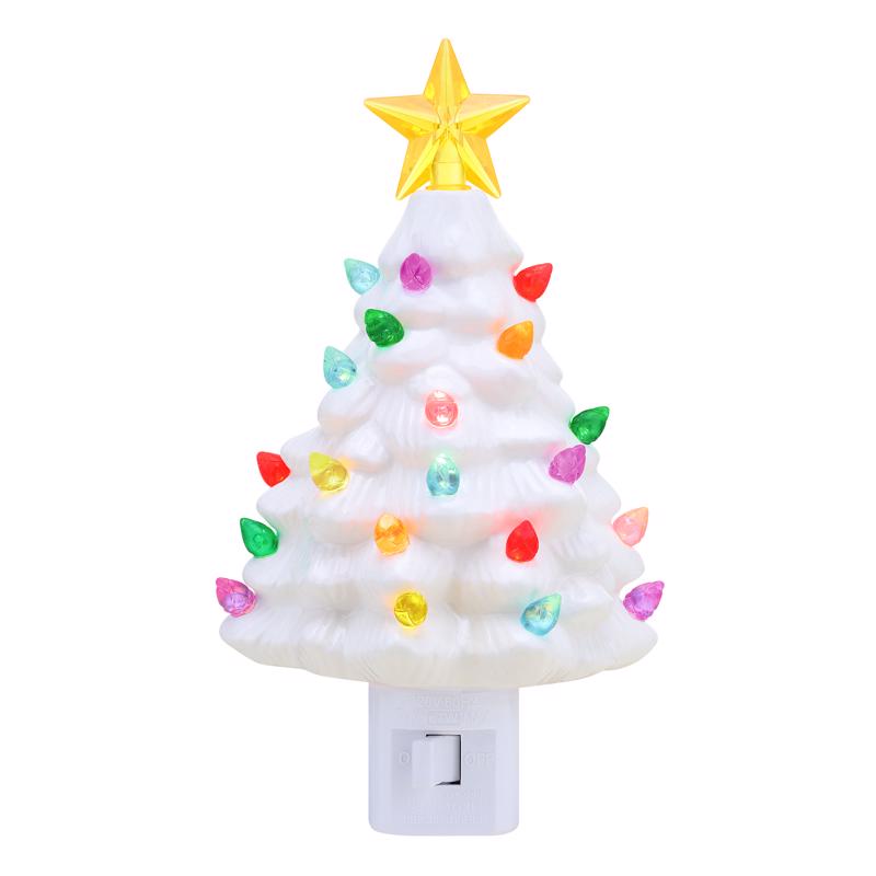 Mr. Christmas LED White Tree Nightlight 7 in.