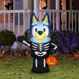 Bluey 3.5 ft. Prelit Bluey Skeleton with Pumpkin Inflatable