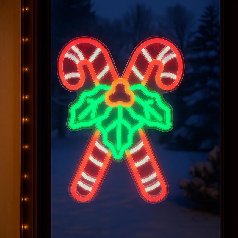 Celebrations LED Multi Candy Cane Wall Sign 15.7 in.