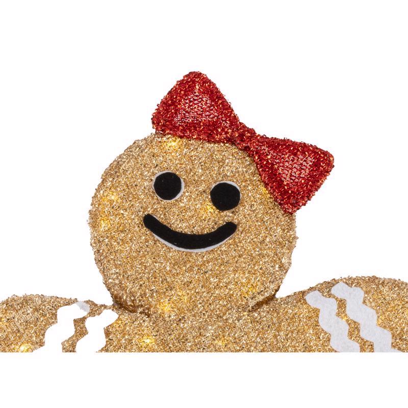 Celebrations LED Warm White Set of 2 Gingerbread People 20 in. Pathway Decor