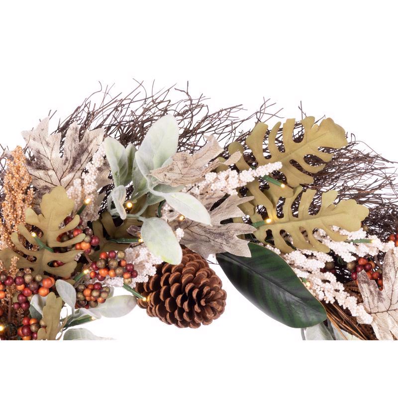 Celebrations Warm White 35 ct 24 in. LED Prelit Neutral B/O Wreath