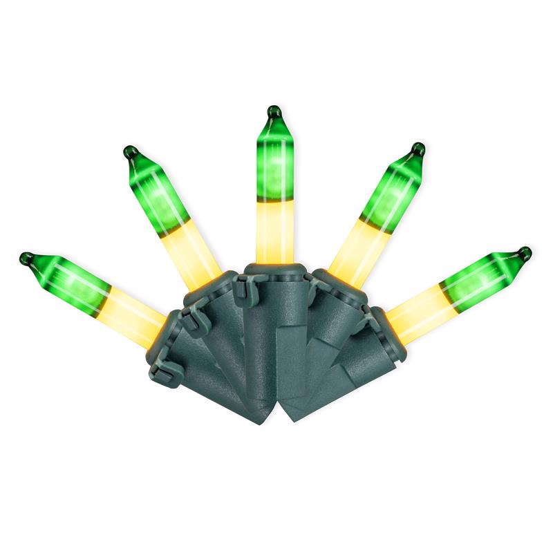 Celebrations LED T5 Dark Green/Gold 70 ct Two-Tone Christmas Lights 17.25 ft.