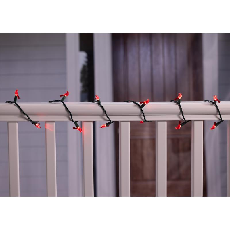 Celebrations Red 25 ct Cardinal Christmas Lights 8 ft.