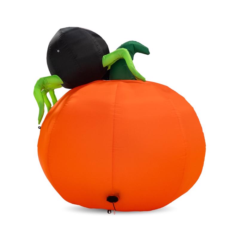 Seasonal Creations Holiday Company 4 ft. Prelit Pumpkin with Spider Inflatable