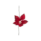 Celebrations LED Warm White Red Poinsetta Garland Hanging Decor 4.5 in.