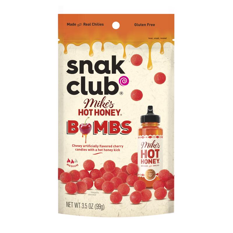 Snak Club Hot Honey Cherry Bombs Gummi Candy 4 oz Bagged