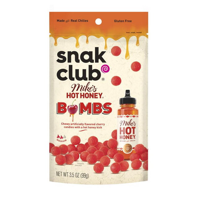 Snak Club Hot Honey Cherry Bombs Gummi Candy 4 oz Bagged