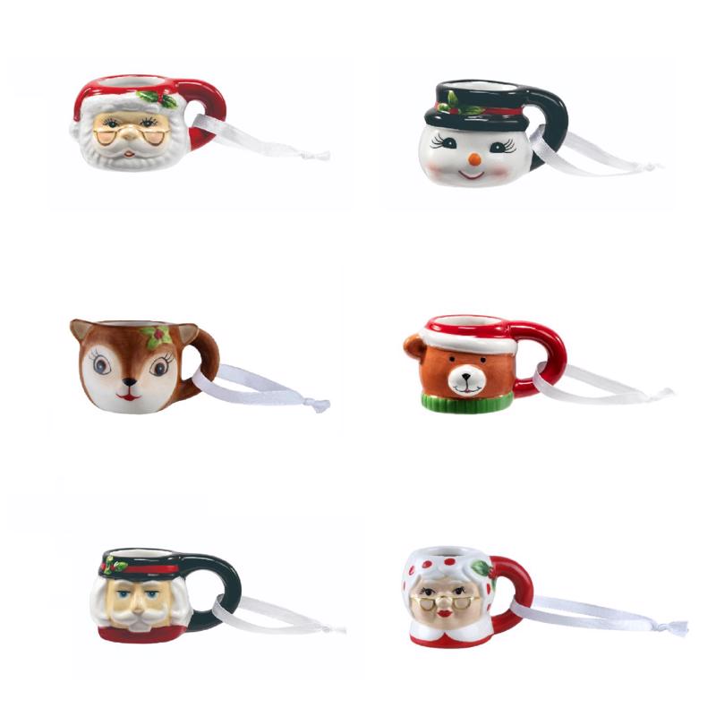 Mr. Christmas Assorted Snowman, Mrs. Claus, Santa, Teddy Bear, Reindeer, Nutcracker Ornaments 1.5 in