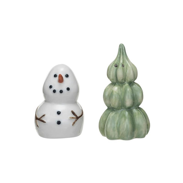 Creative Co-Op Snowman and Tree Table Decor