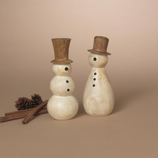 Gerson Rustic Snowman Table Decor 7 in.