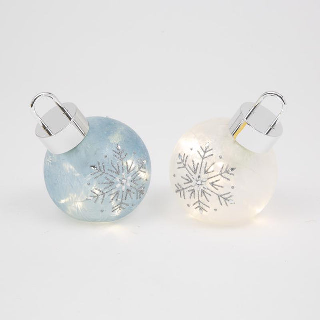 Gerson Lighted snowflake glass Ornament 6 in.