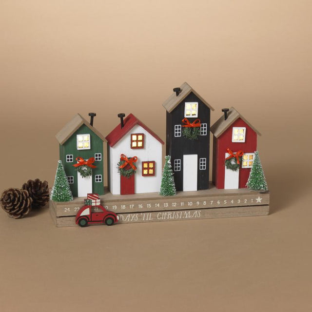Gerson Lighted Row House Countdown Calendar Table Decor