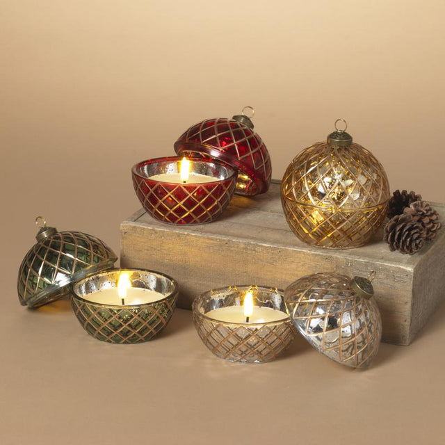 Gerson Glass Ornament LED Wax Candle