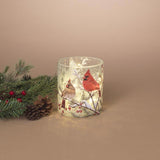 Gerson Lighted Glass Holiday Cardinal Luminary 5 in.