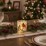 Gerson Lighted Glass Holiday Cardinal Luminary 5 in.