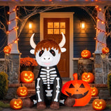 Seasonal Creations 5 ft. Prelit Highland Cow Inflatable