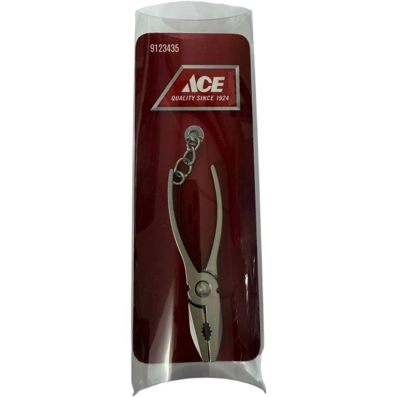 Ace Nickel Plated Zinc Silver Tool Shape Key Ring