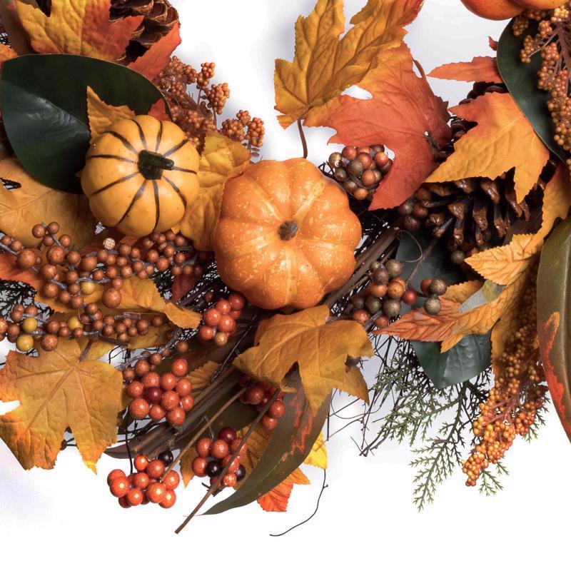 Celebrations 35 ct 24 in. LED Orang/Yellow Fall Wreath