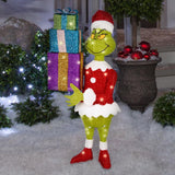 Dr. Seuss Holiday Tinsel Sculpture Grinch 8 in. Yard Decor