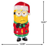 Universal Holiday Tinsel Sculpture Minion Kevin 12 in. Yard Decor
