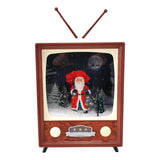 Glory Haus Mini Retro TV with Santa Table Decor