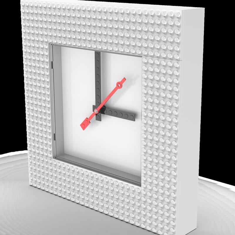 LEGO Time by IQHK Wall Clock Building Set White