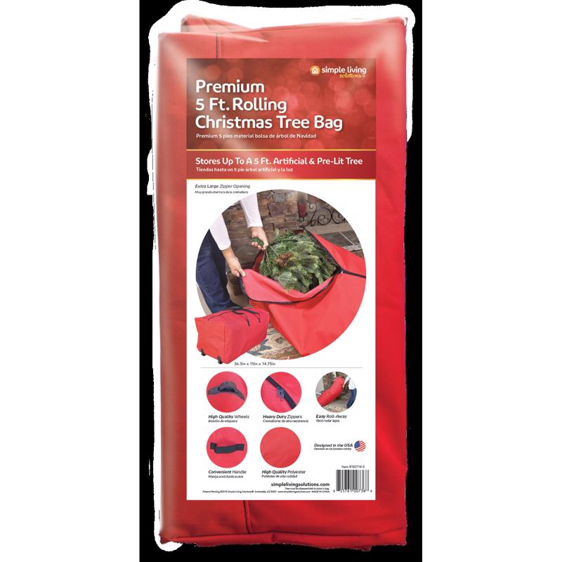 Simple Living Solutions 5 ft. Rolling Tree Bag