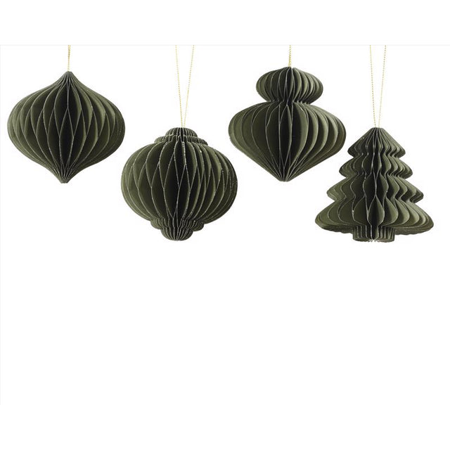 Decoris Green Paper Ornaments