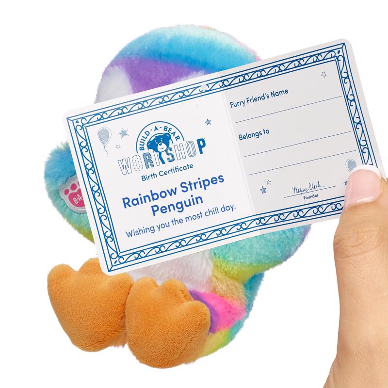 Build-A-Bear Mini Beans Rainbow Penguin Plush Toy