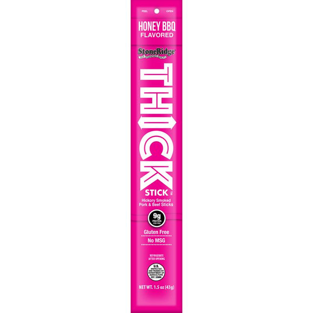 StoneRidge Wholesale THICK Stick Honey BBQ Meat Sticks 1.5 oz Shrink Wrapped