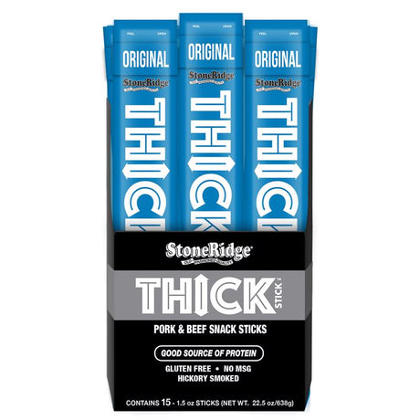 StoneRidge Wholesale Thick Stick Original Meat Sticks 1.5 oz Shrink Wrapped