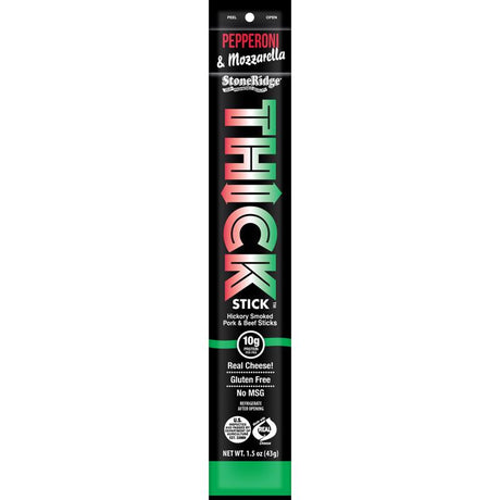 StoneRidge Wholesale Thick Stick Peperoni Mozzarella Meat Sticks 1.5 oz Shrink Wrapped
