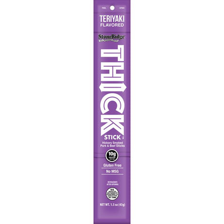 StoneRidge Wholesale Thick Stick Teriyaki Meat Sticks 1.5 oz Shrink Wrapped