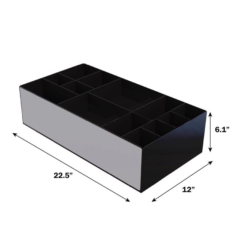 6.8 in. H X 12 in. W X 22.5 in. L Black Marking Center Display Metal