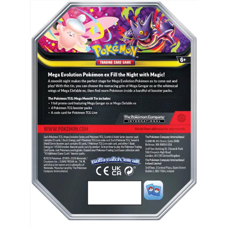 Pokemon Mega Moonlit Tin Trading Cards