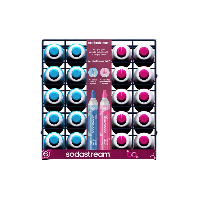 17 in. H X 15 in. W X 13 in. D Blue Metal CO2 Cylinder Display Rack