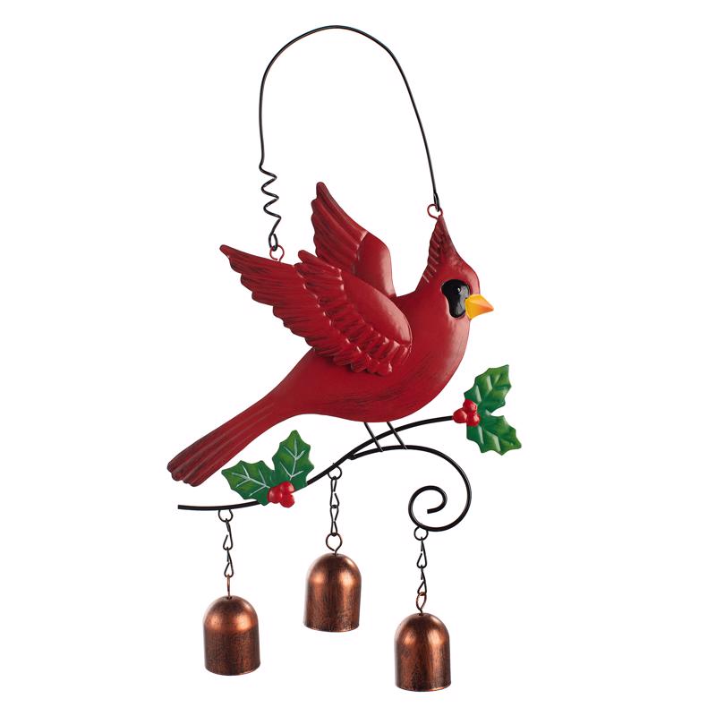 Test Rite Cardinal Bird with Bell 7.87 in. Hanging Decor