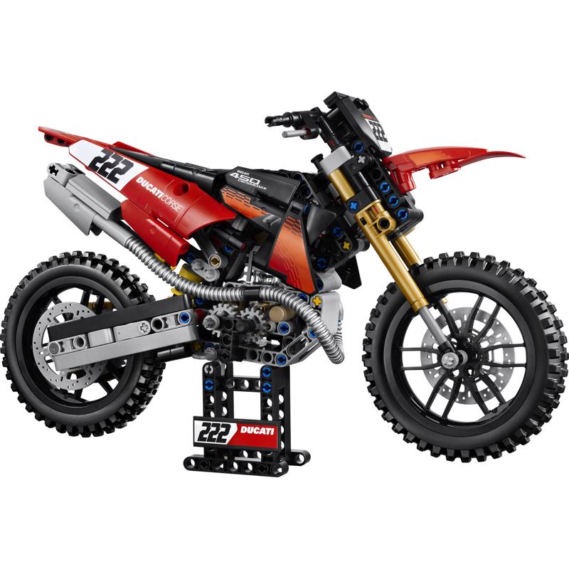 LEGO Technic Ducati Desmo 450 MX Factory Motorcycle Building Set Multicolor 457 pc