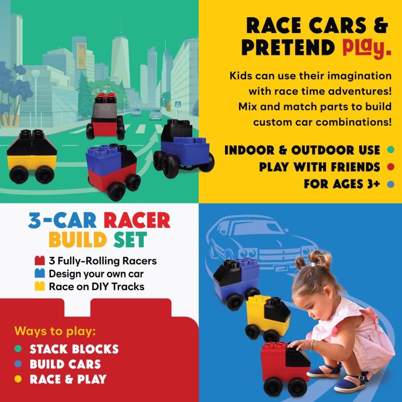 Biggo Blocks 3 Car Racer Building Block Set