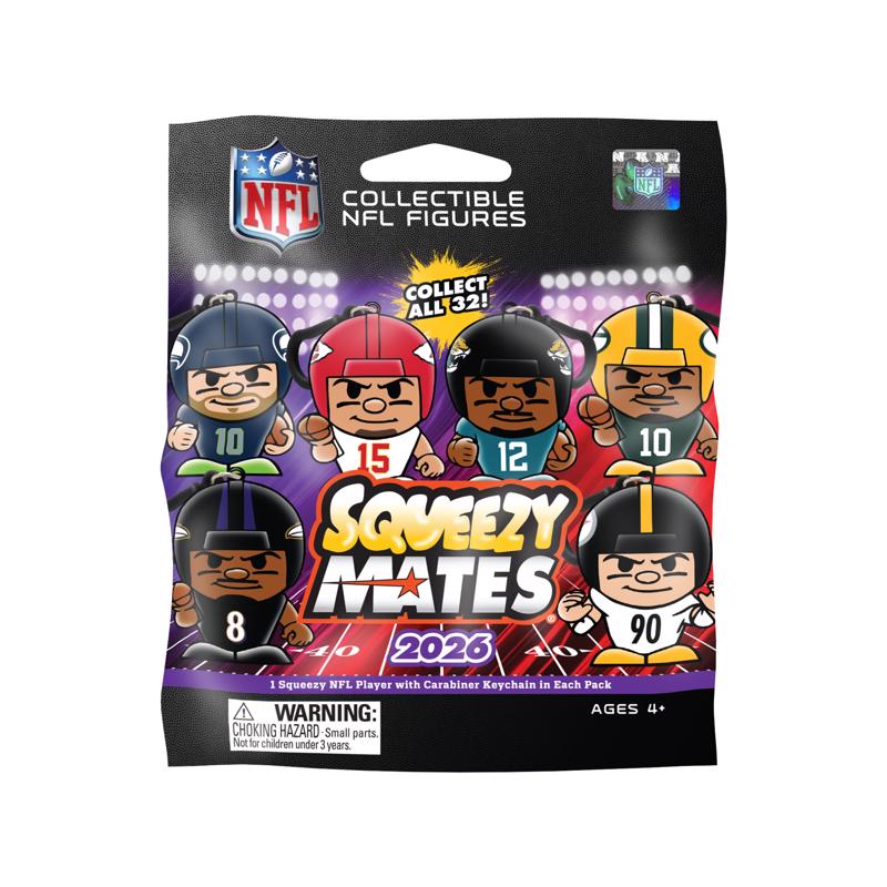 Party Animal Squeezymates Football Collectible Figure Multi 1 pc