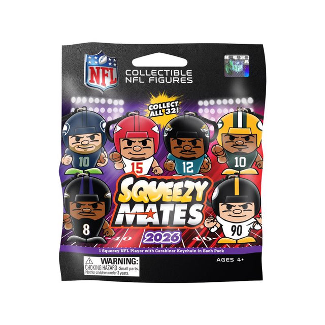 Party Animal Squeezymates Football Collectible Figure Multi 1 pc